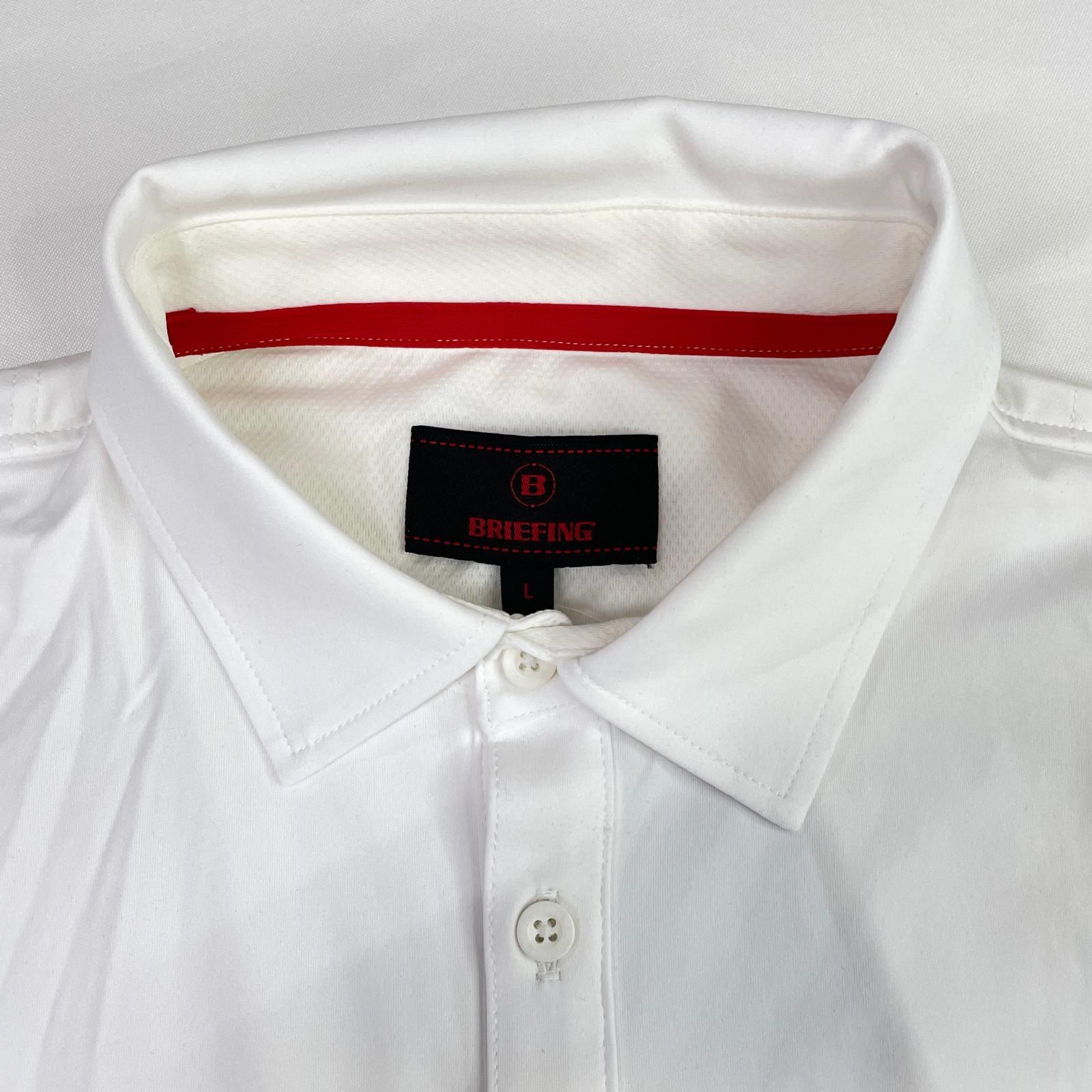 メンズ ブリーフィング BRIEFING 長袖ポロシャツ L 白 ホワイト