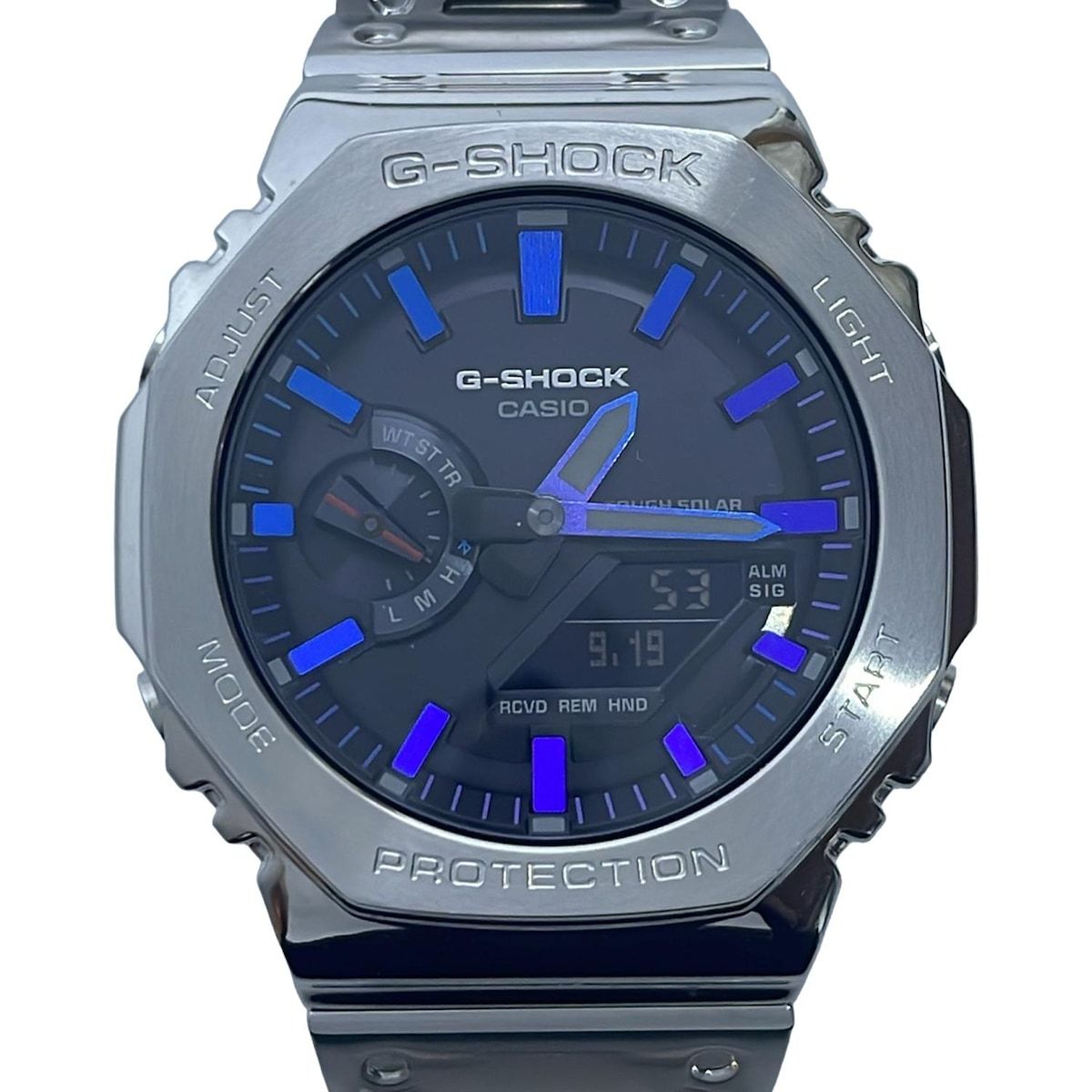 CASIO カシオ 腕時計 G-SHOCK GM-B2100PC-1AJF メンズ フルメタル|スマートフォンリンク|レインボーカラー 黒×パープルブルー