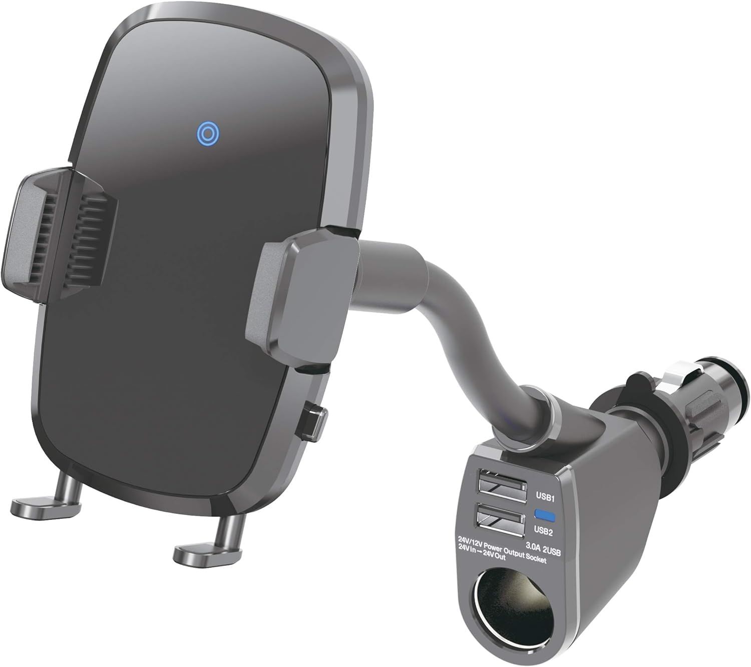 ペルシード(Pellucid) 車内用品 スマホホルダー 自動開閉ワイヤレス充電ホルダーフレキシブルBK PPH2046 [ワイヤレス充電/シガーソケット]