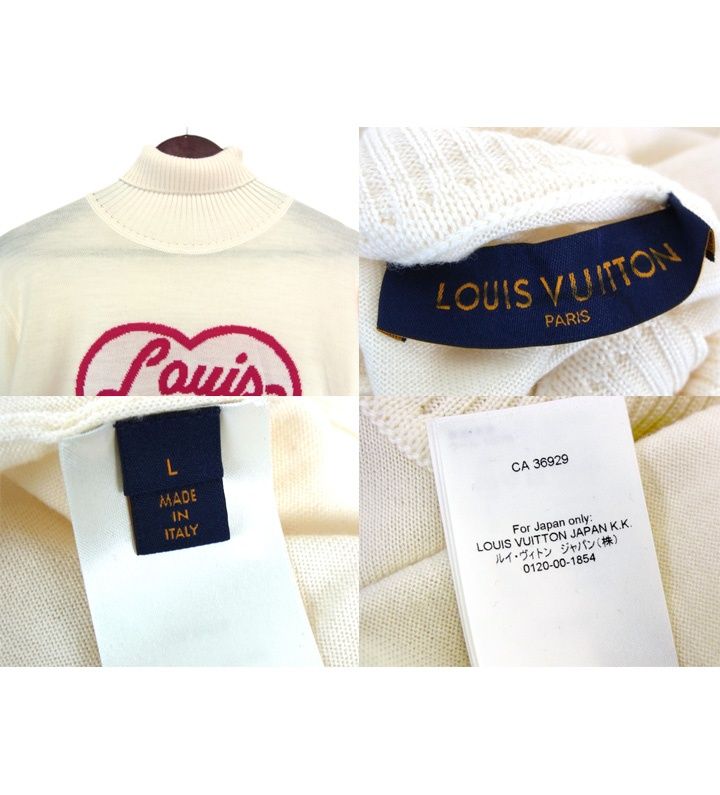 ルイヴィトン LOUIS VUITTON × ニゴ― NIGO 22SS 【 RM221M ZLL HMN05W 】 インタルシア ハート ロゴ  ハイネック ニット 薄手 セーター 37456 - メルカリ