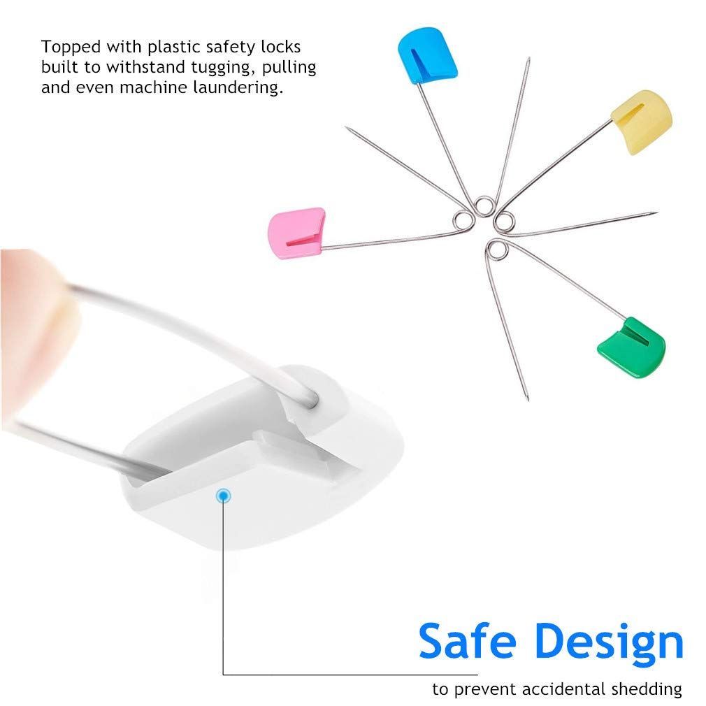 ために おむつピン キルティング 収納ボックス ステンレス鋼 と 縫い 布 2.2インチ プラスチックヘッド ステッチマーカーのロック アソート 安全ピン 赤ちゃん 手芸用品 RuiChy