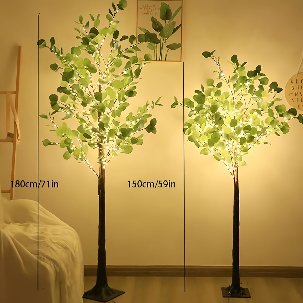 全2サイズ USB給電 LEDユーカリツリー 250灯 180cm 卓上 床置き対応 全季節装飾 人工植物 祝日 記念日 パーティー フェスティバル プロポーズ ハロウィン クリスマス 感謝祭に最適 サイズLED数 NEXPOTALLINN_EU