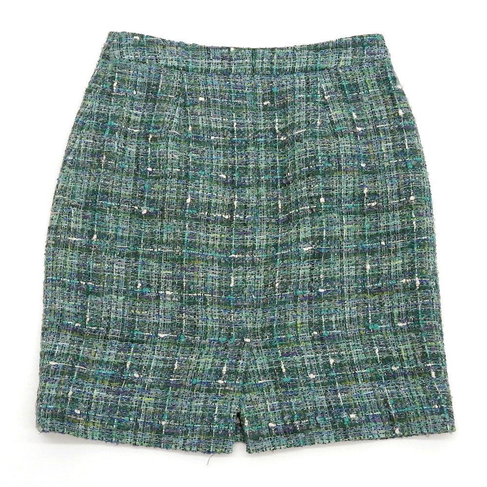 超 KATE SPADE ケイトスペード ツイード スカート 6 グリーン系 レディース 244124