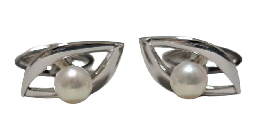 ミキモト 真珠 カフス パール 7.5ｍｍ カフリンクス カフスボタン 銀製