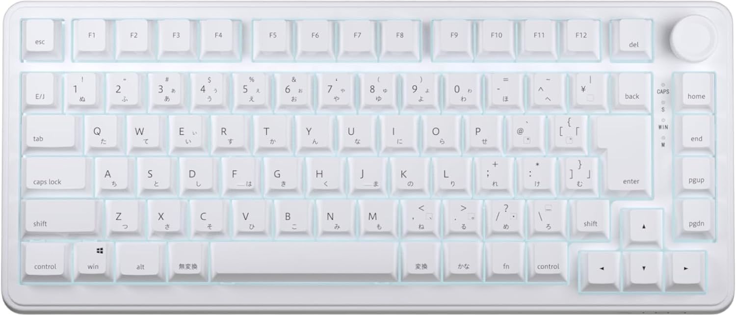 AIM1 瞬 MATATAKI ラピッドトリガー ポーリングレート8000Hz対応 日本語配列 有線 75%サイズ バックライトLED ゲーミングキーボード 磁気式スイッチ