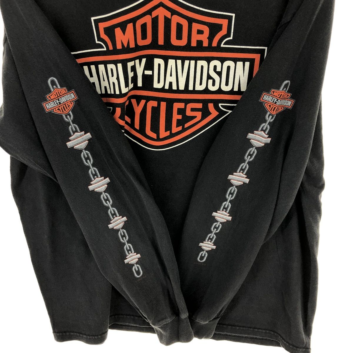 【90s】ハーレーダビッドソン 長袖 ロンT ロゴ 古着 ビンテージ 古着 00s USA製 HARLEY DAVIDSON クモの巣 スパイダー 長袖 T