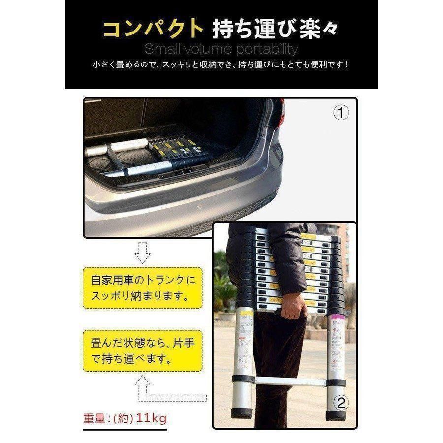 はしご 伸縮 5m 150kg 家庭用 業務用 災害 防災 日本語説明書付 【公式