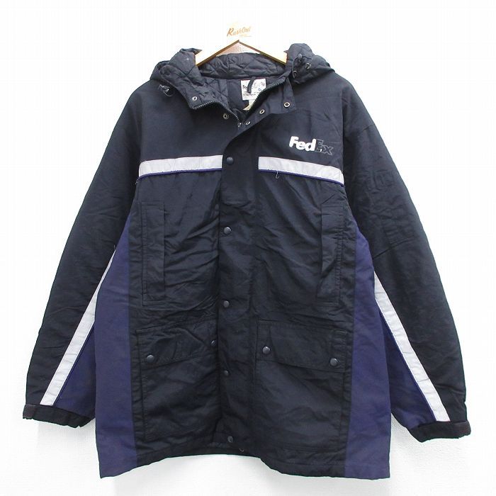 L/古着 長袖 ナイロン ジャケット パーカー メンズ 00s FedEx