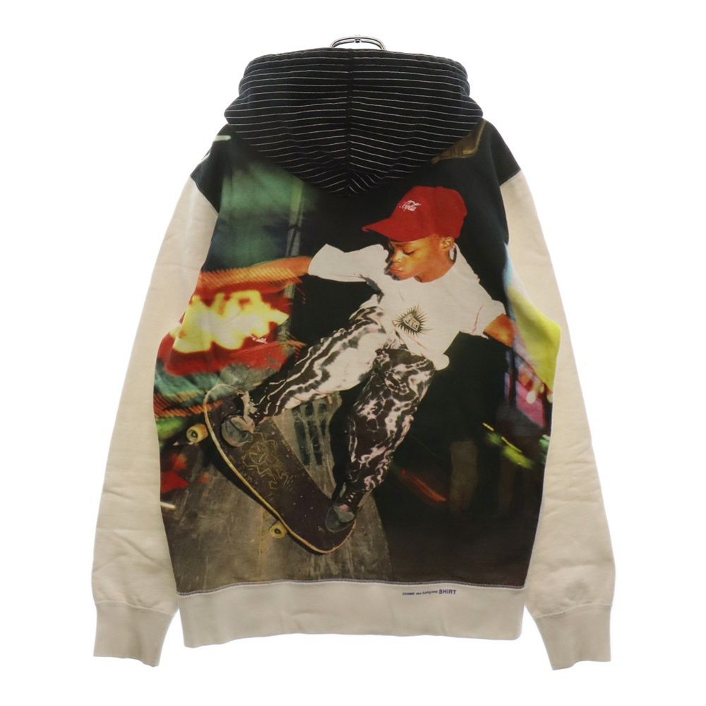 SUPREME シュプリーム 14SS × COMME des GARCONS SHIRT Box Logo Pullover Hoodie コムデギャルソン シャツ ボックスロゴ プルオーバーフーディー パーカー ホワイト/マルチ SUPREME (シュプリーム) 14SS × COMME des GARCONS SHIRT Box Logo