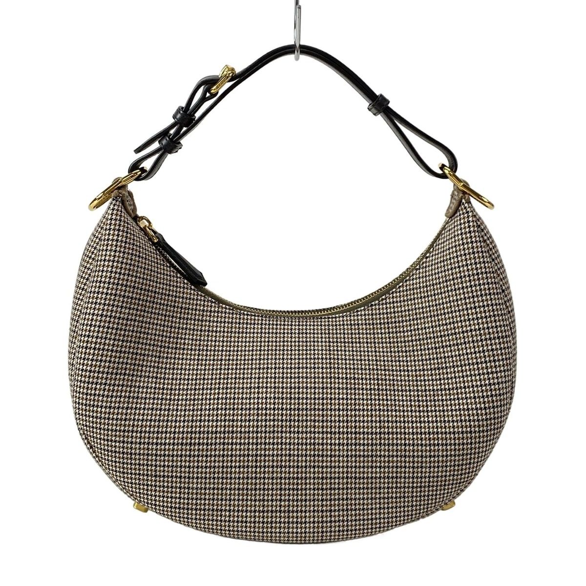 FENDI フェンディ ショルダーバッグ フェンディグラフィ スモール 8BR798-ALA2 ベージュ×ダークブラウン×ブラウン 千鳥格子柄