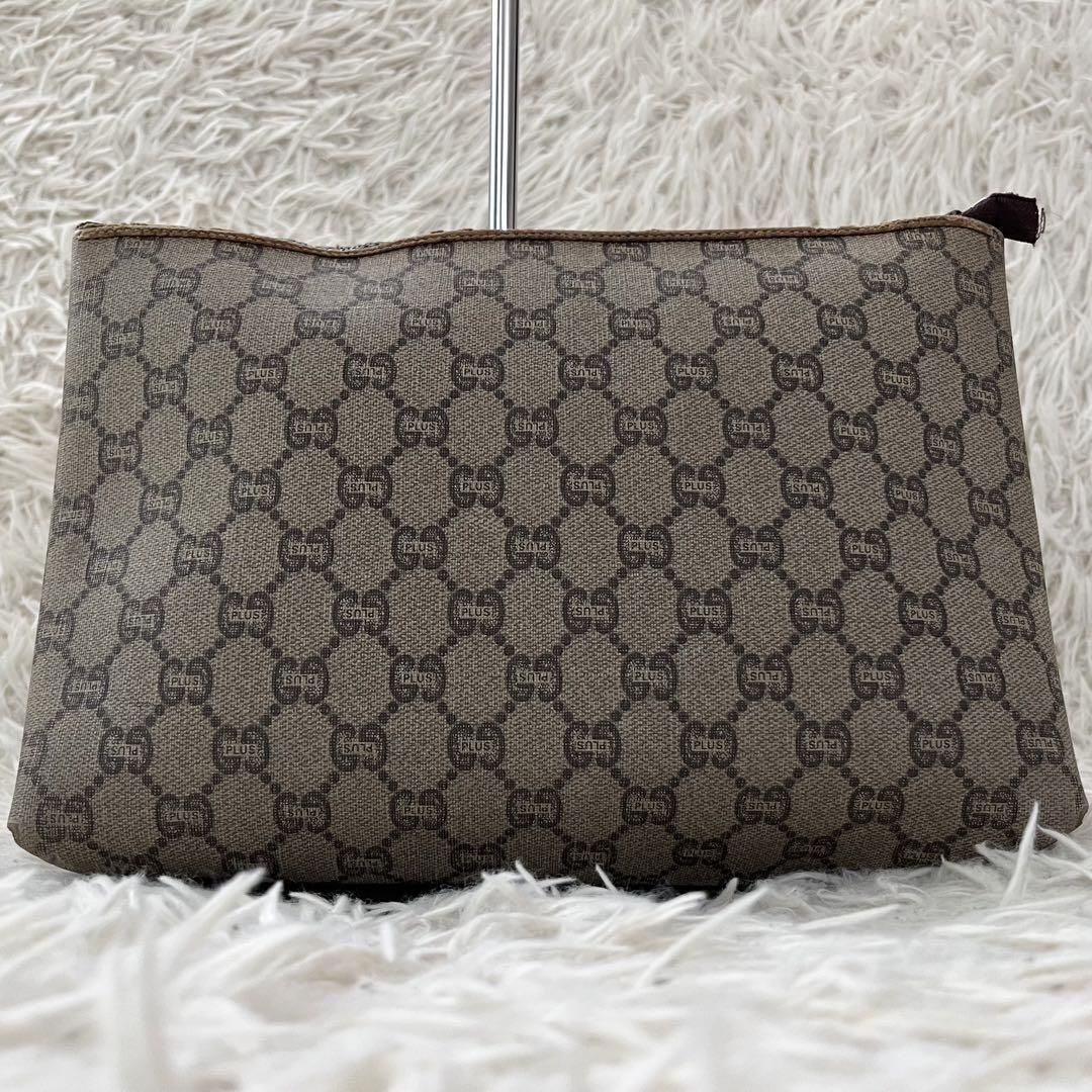 GUCCI グッチ クラッチバッグ GUCCI PLUS グッチプラス スクエア GG PVC 本革 ゴールド金具 ロゴ箔押し ビンテージ レディース メンズ