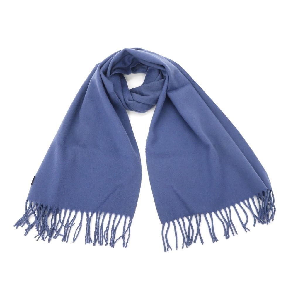 ロロピアーナLoro Pianaメンズ ウール100％ マフラー ブルー （◎.LORO  