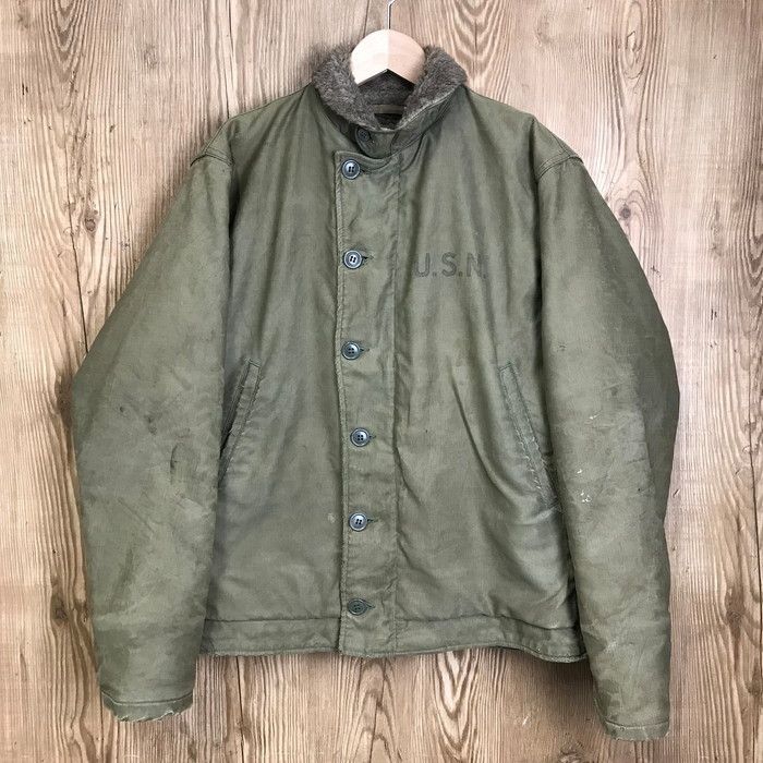ヴィンテージ　N1 デッキジャケット　Size３６　ステンシル　４０’ｓ ステンシル入り 40s U.S NAVY N-1 デッキジャケット サイズ 36