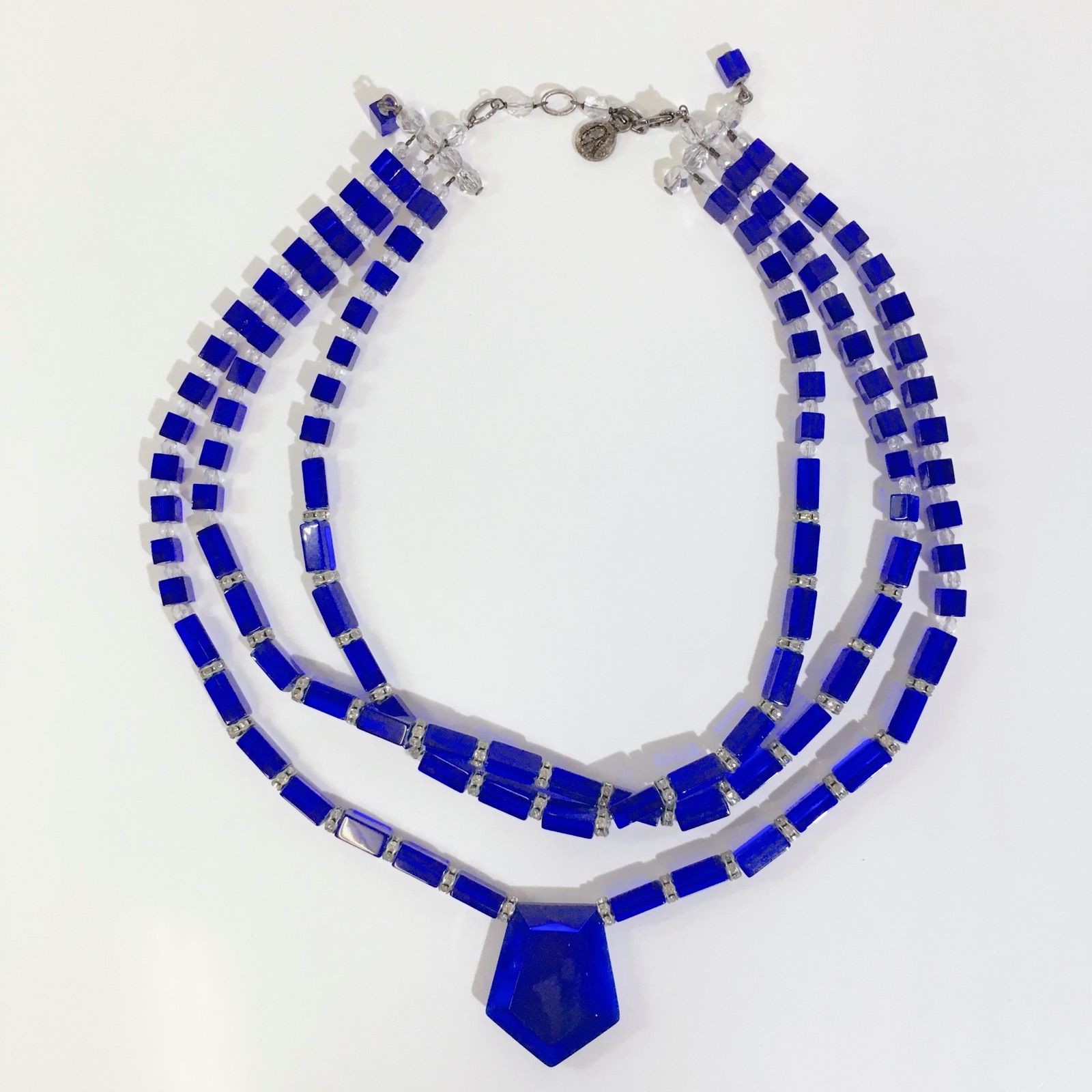 ARMANI COLLEZIONI ネックレス ネイビー ブルー ビジュー レディース 