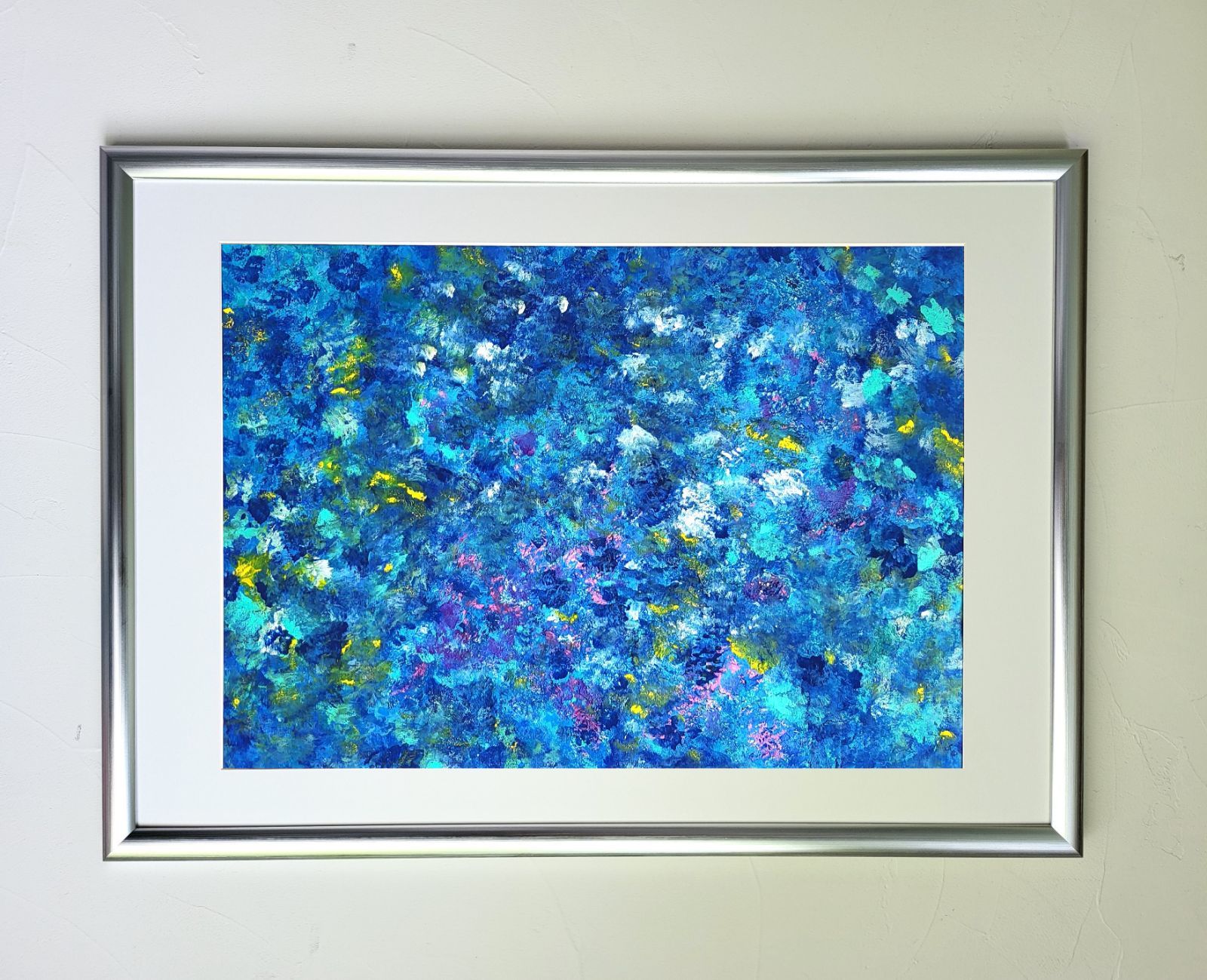 石垣の海に生きた証 / 抽象画 46×63㎝ A2 額縁セット 原画1点のみ