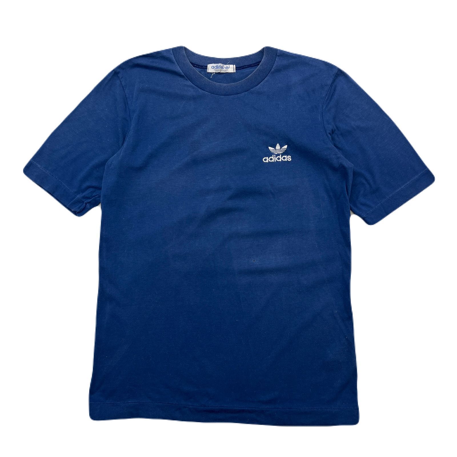 adidas Tシャツ メンズ S～M相当 ネイビー 【 デサント製 ヴィンテージ 