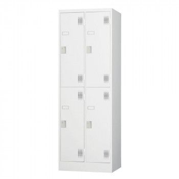 豊國工業 スタンダードロッカー4人用2段 シリンダー錠 TLK-S4S CN-85色 ホワイトグレー