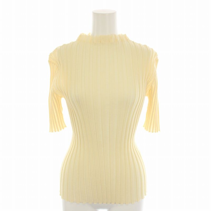 イロット IIROT 24SS ドライリブニット DRY RIB KNIT セーター ハイネック 五分袖 1 アイボリー 025-024-KT68 /YT ■BM レディース イロット IIROT 24SS ドライリブニット DRY RIB KNIT セーター