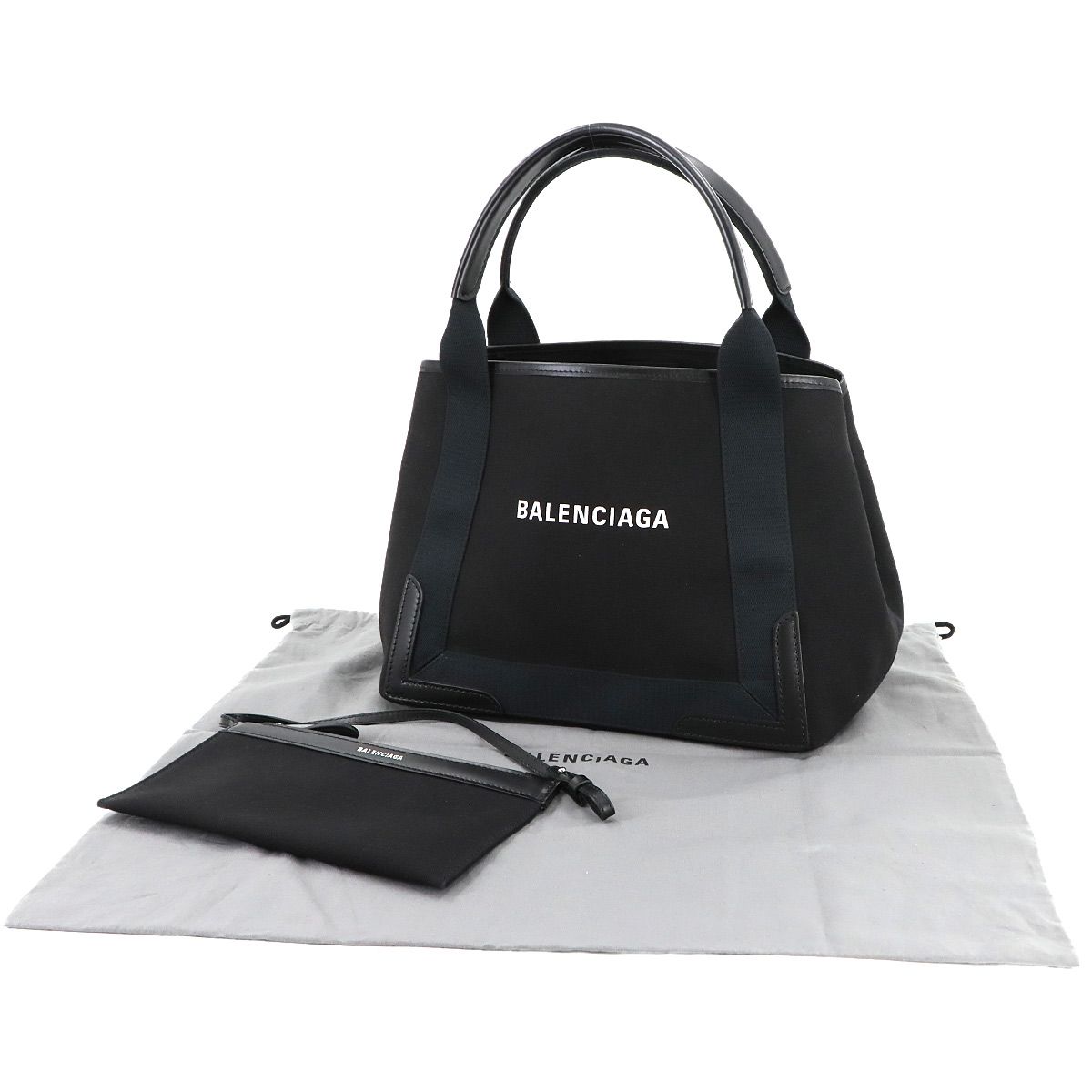【美品】BALENCIAGA ネイビーカバス スモール キャンバス 未使用 展示品 バレンシアガ BALENCIAGA ネイビー カバ スモール