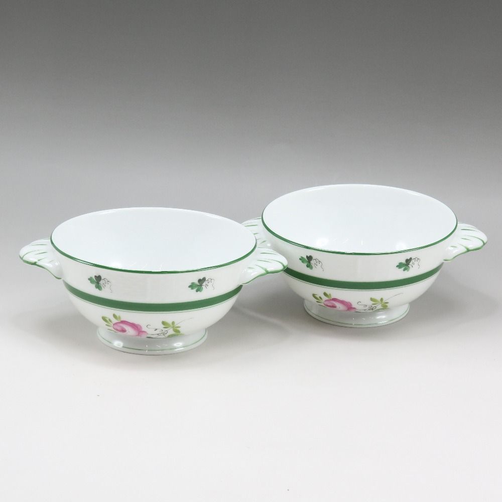 HEREND】ヘレンド ウィーンの薔薇 スープカップ＆ソーサー×2 744/VRH