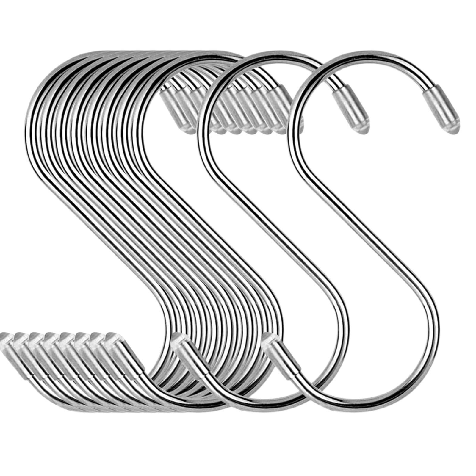 Size:11cm×10pcs S字フック 大 Sじフック ステンレス 10個セット (11cm×10pcs) COM4SPORT 形フック 汎用フック 防錆 キッチン 浴室 お風呂 銀色