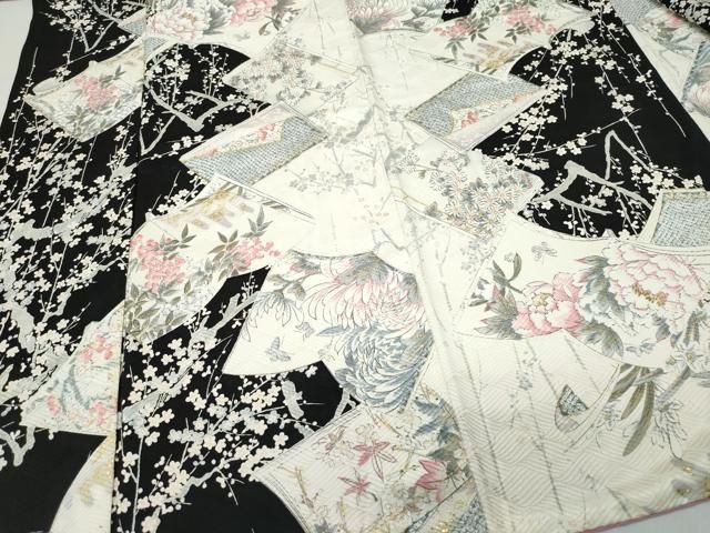 平和屋着物○訪問着 絞り 刺繍 雪輪花文 金彩 正絹 逸品 DAAS3694ps