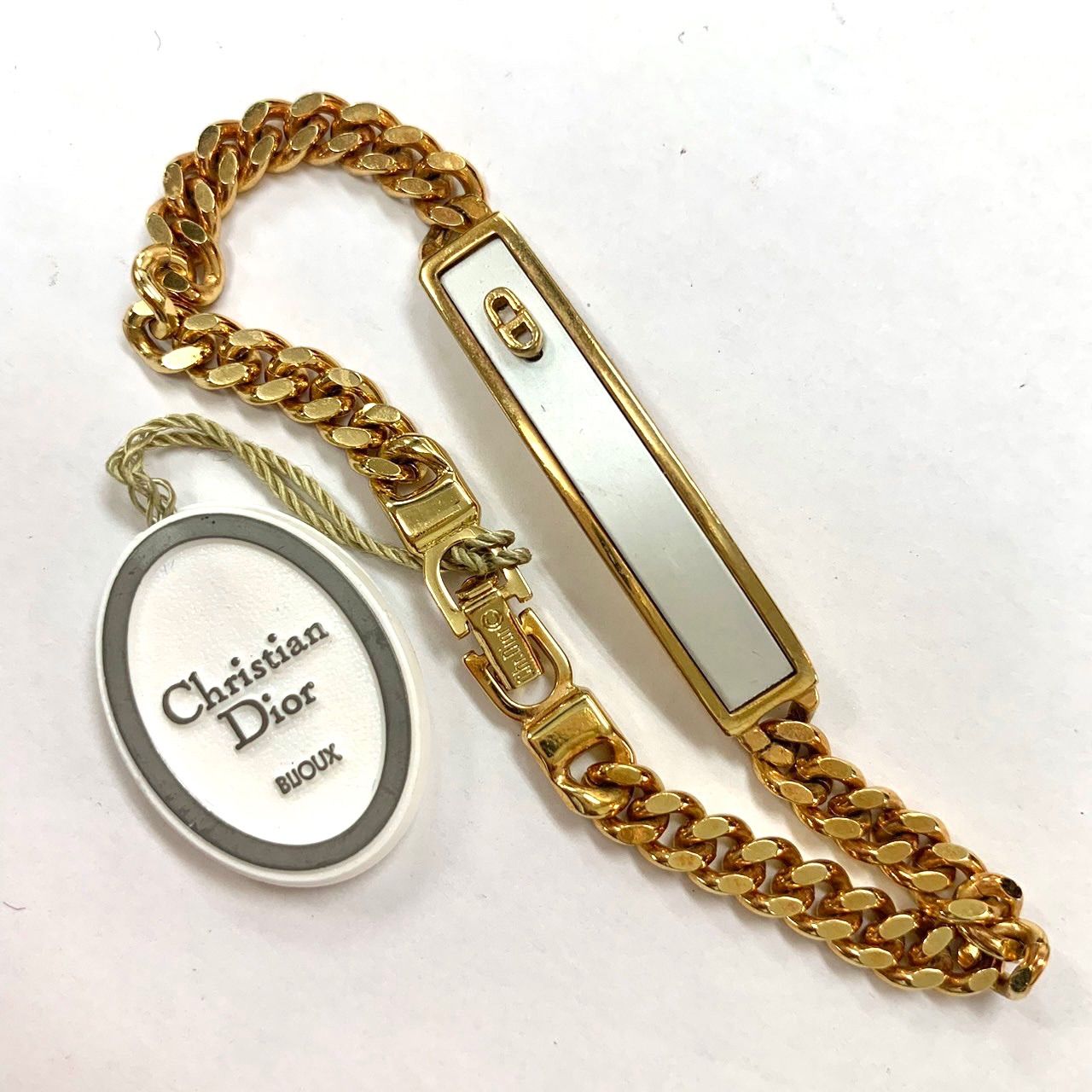 Christian Dior LOGO PLATE CHAIN DESIGN BRACELET/クリスチャン