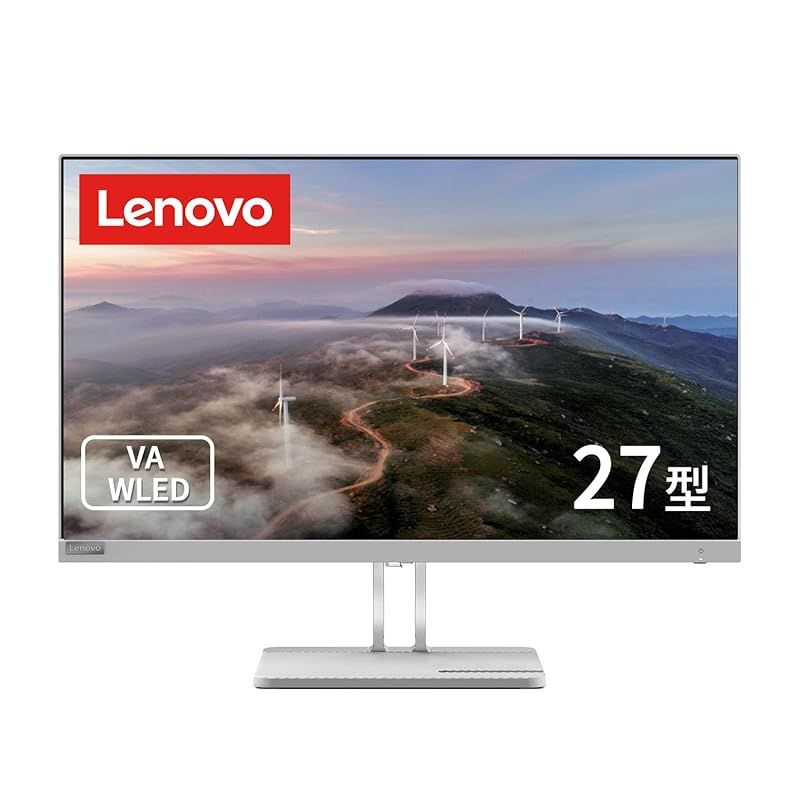 Lenovo L27e-40 モニター (27インチ VA WLED液晶 FHD 100Hz 4ms 非光沢 チルト対応 VESA HDMI ケーブル付) グレー 67ACKAC4JP