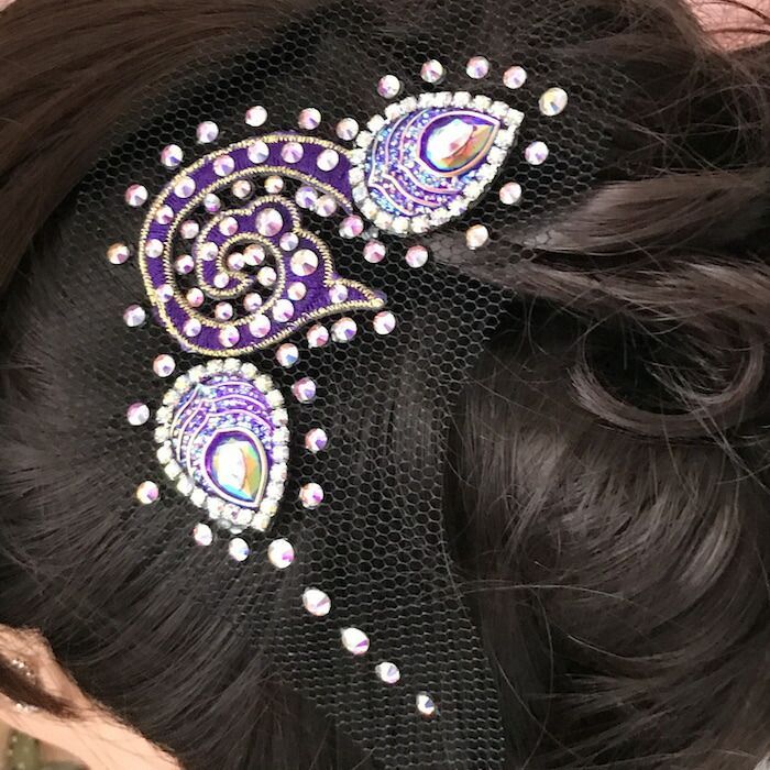 社交ダンス 髪飾り 競技ダンス ヘアアクセサリー ヘア飾り ラテンドレス ジュエリー アクセサリー オーナメント ネット