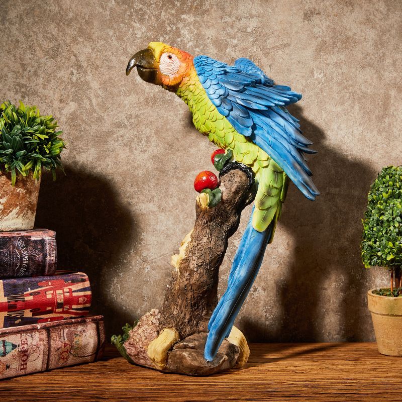 インコ　鳥　オウム　のオプジェ　Ins 置物　雑貨　インテリア　カラフル  装飾 樹脂  工芸品  青と緑  #05