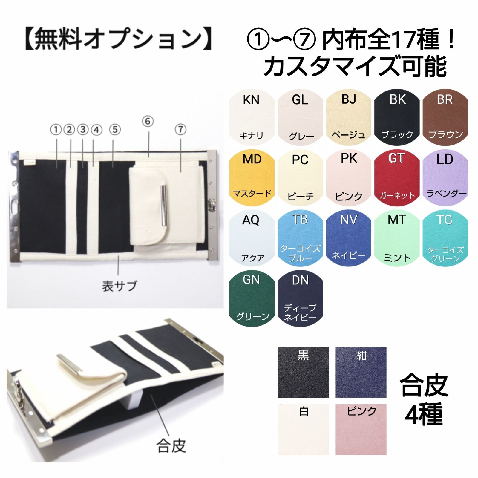 dot】コンパクト☆ 直線口金の二つ折り財布 北欧柄 デザインドット