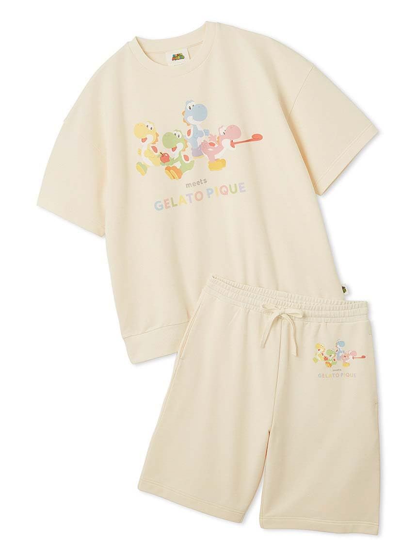 ジェラート ピケ Nintendo HOMMEキノピオ＆ヨッシー裏毛プルオーバー-ハーフパンツセット PMCT252342 メンズ