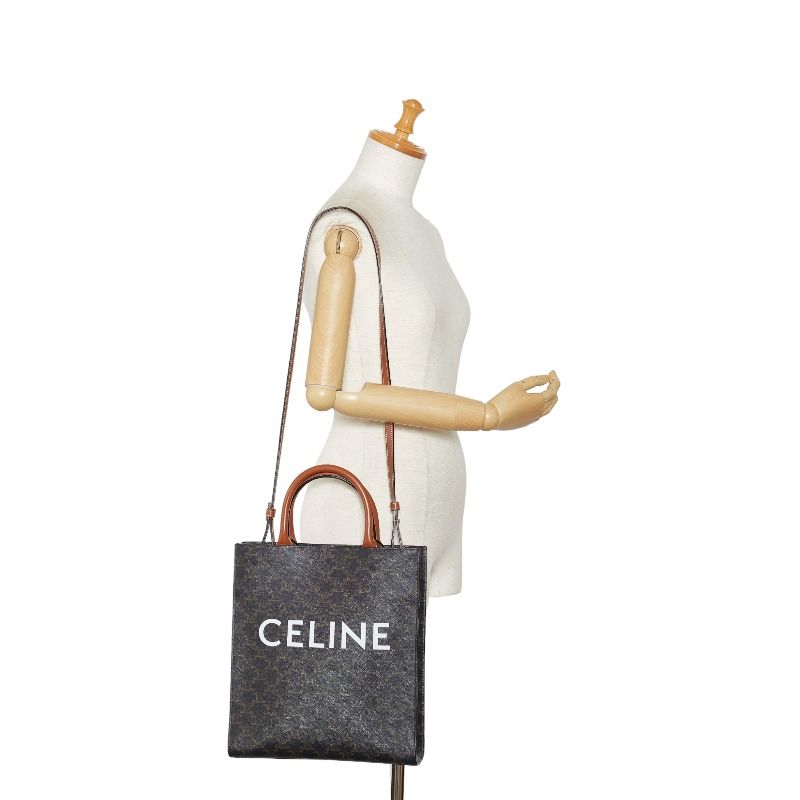 CELINE 美品2way バーティカルカバ スモール トリオンフ ハンドバッグ CELINE セリーヌ バーティカルカバ スモール トリオンフ 2WAY