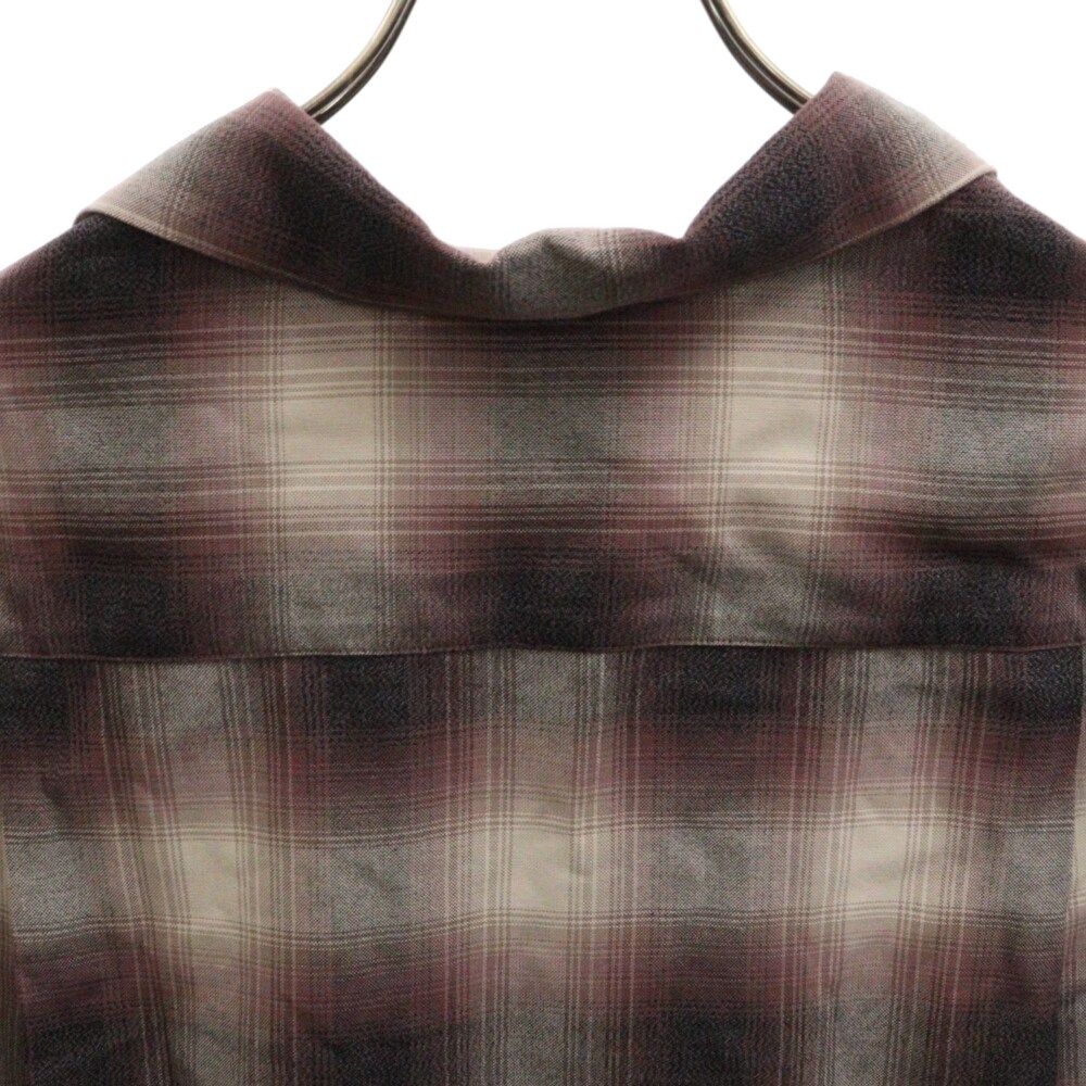 WACKO MARIA (ワコマリア) 24SS OMBRE CHECK OPEN COLLAR SHIRT オンブレ チェック オープンカラー 半袖シャツ ブラウン 24SS-WMS-OC10