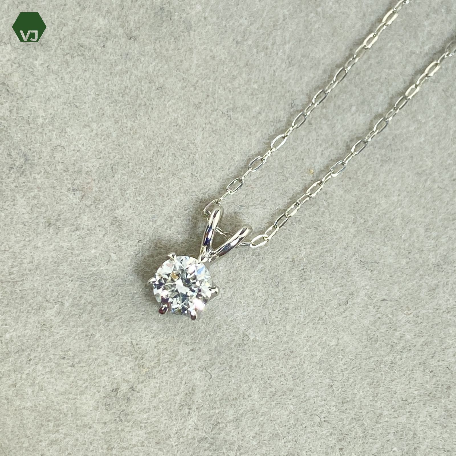 30-10】一粒 ダイヤモンド ネックレス D0.323ct【中古】【PT900/850  