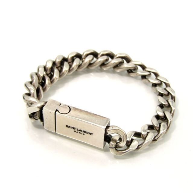 SAINT LAURENT PARIS サンローラン ブレスレット ハードウェア スモールリンク 731208 BRACELET CARRY OVER  OXIDIZED SILVER 28007140