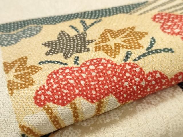 新品★﻿小紋 着尺 反物 リメイク-2 平和屋2□小紋 反物 着尺 草花 逸品 未使用 aaa4860