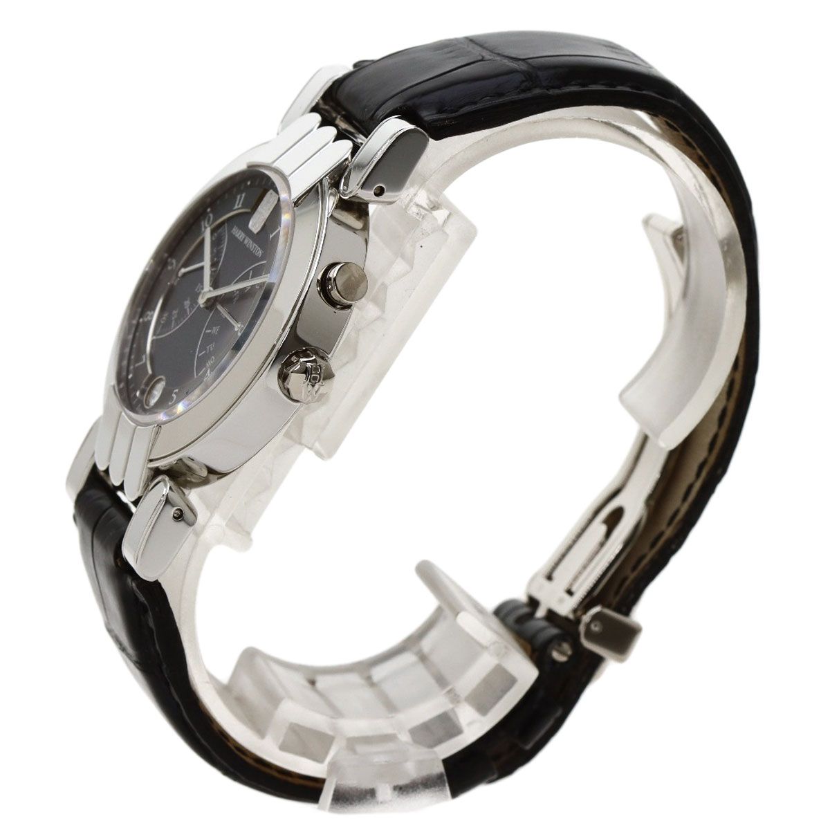 HARRY WINSTON ハリーウィンストン プルミエール バイレトログラード 腕時計 PT 革 メンズ
