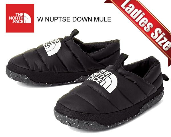 ノースフェイス ウィメンズ ヌプシ ダウン ミュール THE NORTH FACE W NUPTSE DOWN MULE TNF BLACK|TNF WHT nfw02271-kw 550フィルパワー ダウン 撥水