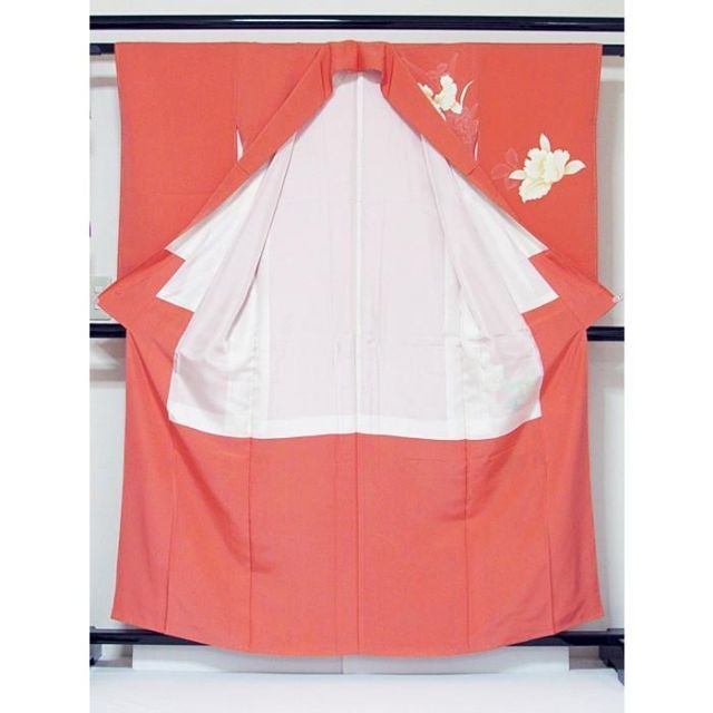 附下げ】袷着物 カトレア／160cm前後ベスト☆朱赤【美品】 - メルカリ