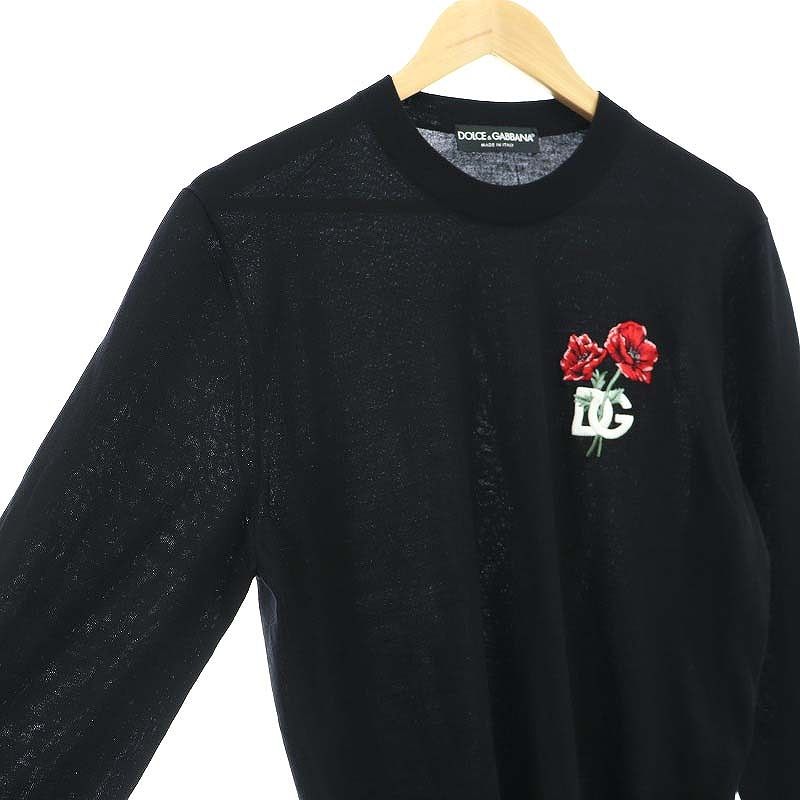 ドルチェ&ガッバーナ ドルガバ DOLCE&GABBANA ウール バラ刺繍 DG 