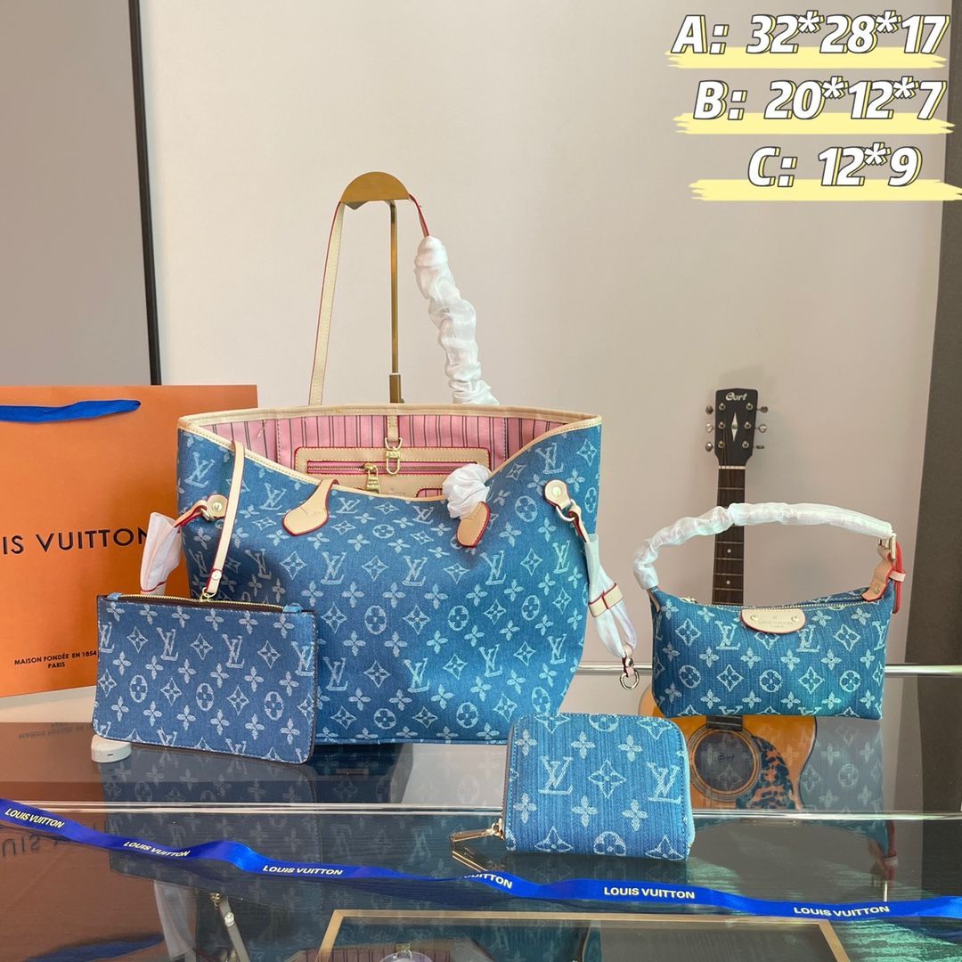 人気 ルイヴィトン LOUIS VUITTON 3点セット ショルダーバッグ ハンドバッグ 大容量トートバッグ 財布 - メルカリ