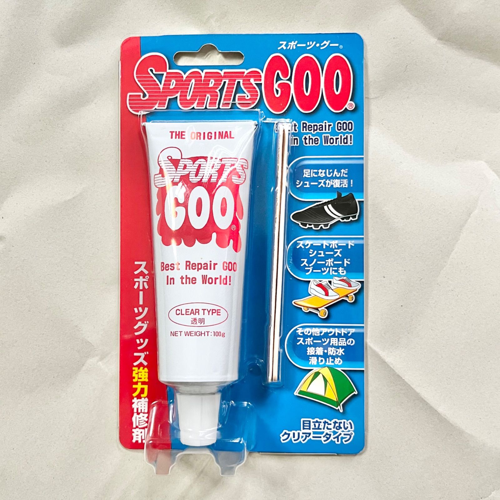 新品未開封 スポーツグー 100g 透明 スポーツグッズ強力補修剤 - メルカリ