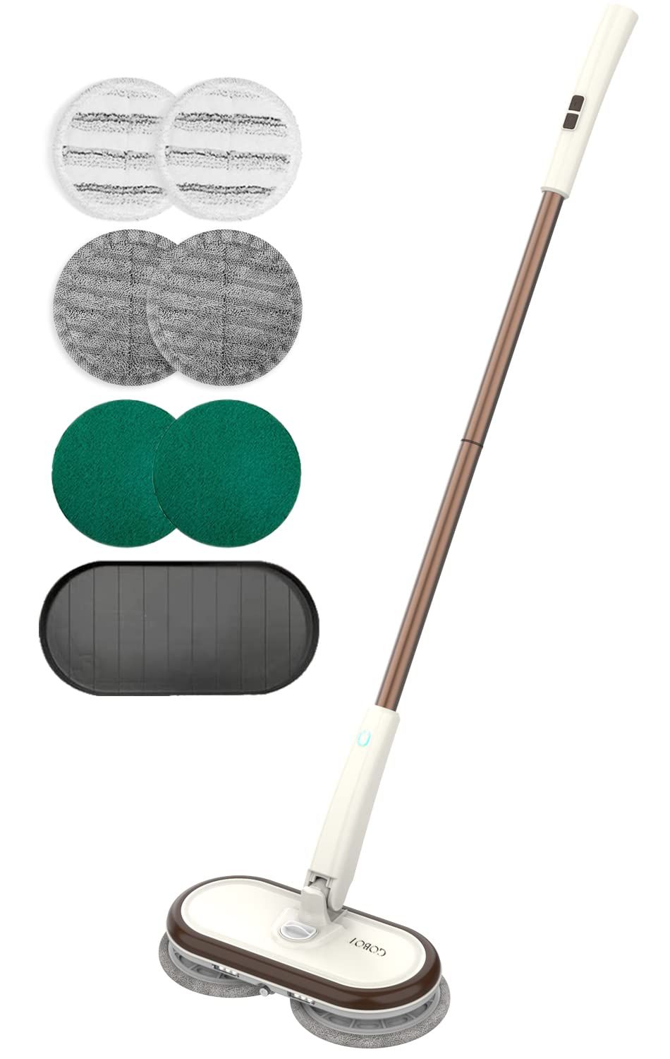 GOBOT 電動モップ コードレス回転モップクリーナー 軽量化 回転モップ 1台4役 水噴射 モップクリーナー 200回 分 替えモップ6枚付き 拭き掃除 充電式 水拭き フローリング 掃除 コードレスクリーナー 自立式 フローリング 掃除 床掃除 掃除