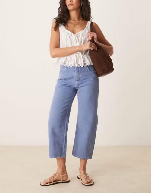 【送料無料】 フリーピープル レディース デニムパンツ ボトムス Free People deep trance mid rise straight leg jeans in ocean blue Ocean