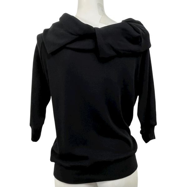  ヨウジヤマモト Yohji Yamamoto トップス カットソー 五分袖 黒 綿100％ 2 M 9号 レディース S 5 V 658 五分袖 七分袖 Tシャツ カットソー