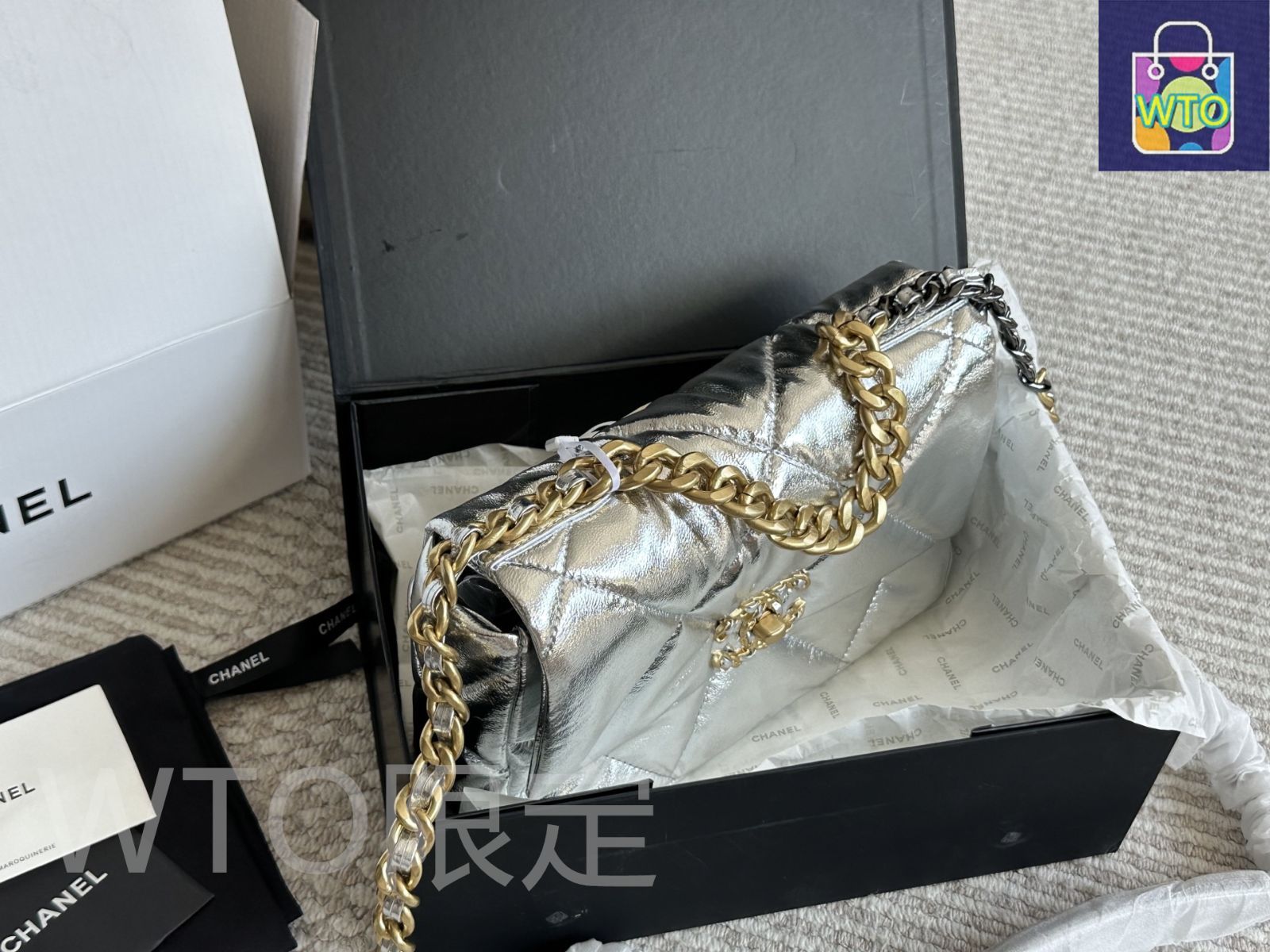 ◆希少◆VINTAGE◆関送込【CHANEL】19*ミディアム*トートバッグ CHANEL カンボン ラージ 2007年頃 トートバッグ ブラック