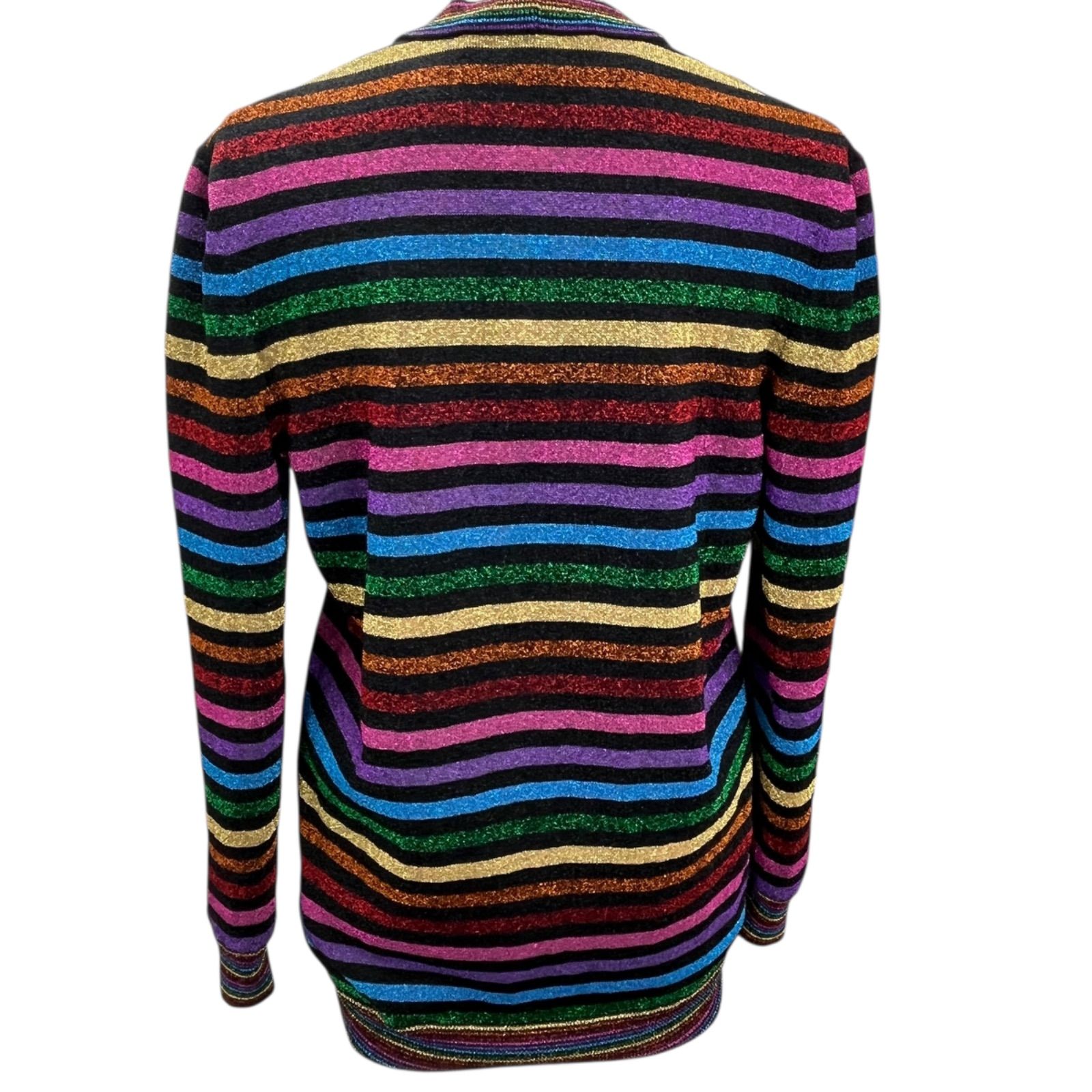 GUCCI グッチ ボーター ニット カーディガン ○美品 グッチ GUCCI ラメ ボーダー カーディガン XS レディース