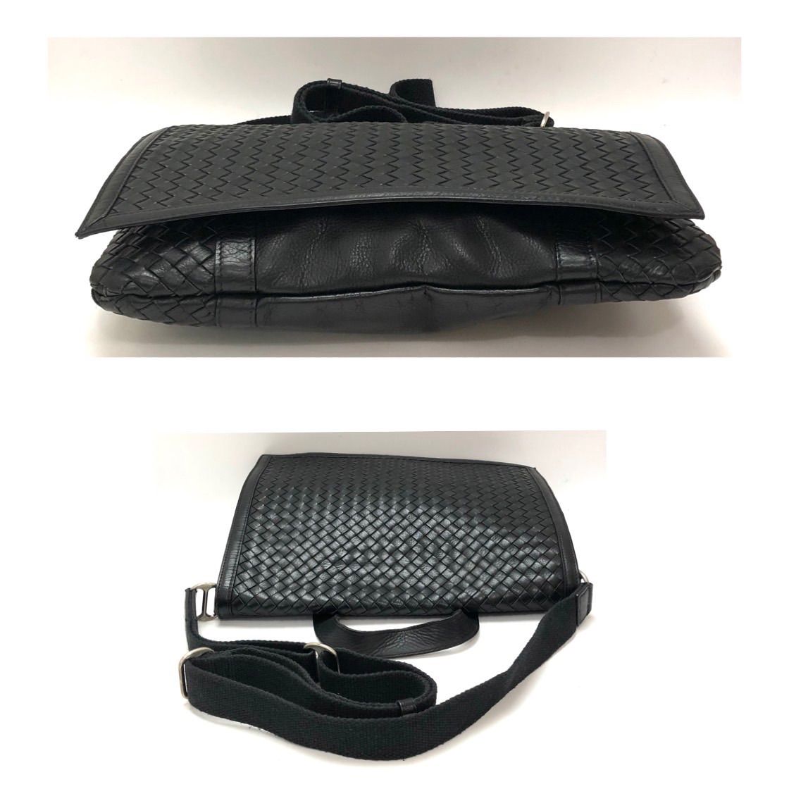 ファロルニ イタリア製 レザー イントレチャート ショルダー 黒色系