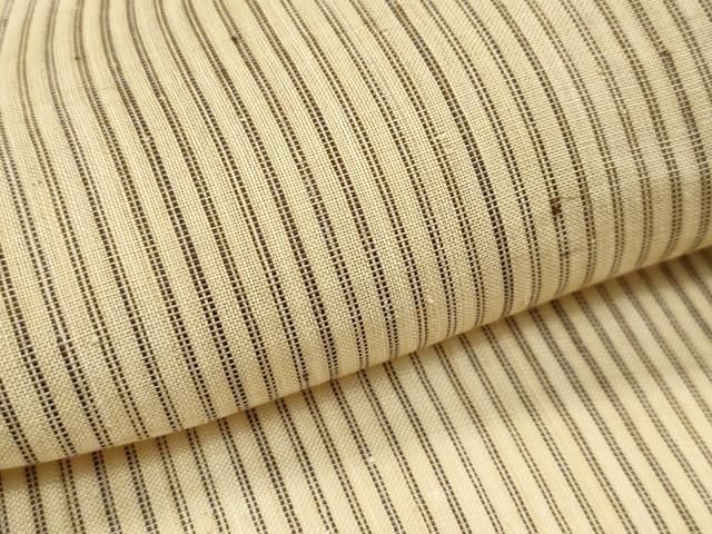 平和屋本店□極上 夏物 芭蕉布 縞 榛色地 西武百貨店扱い 手積み芭蕉糸  